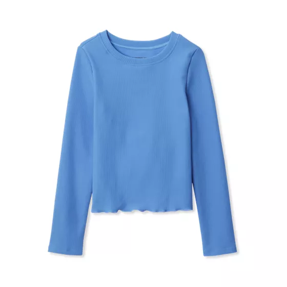 Girls Active Long Sleeve Rib Knit Top - primary
