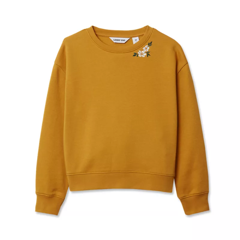 Girls Crew Neck Embroidered Sweatshirt, alternative image