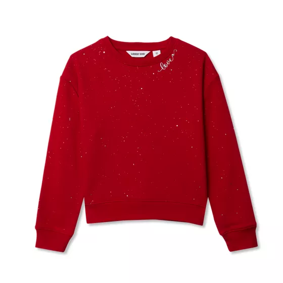 Girls Crew Neck Embroidered Sweatshirt - primary