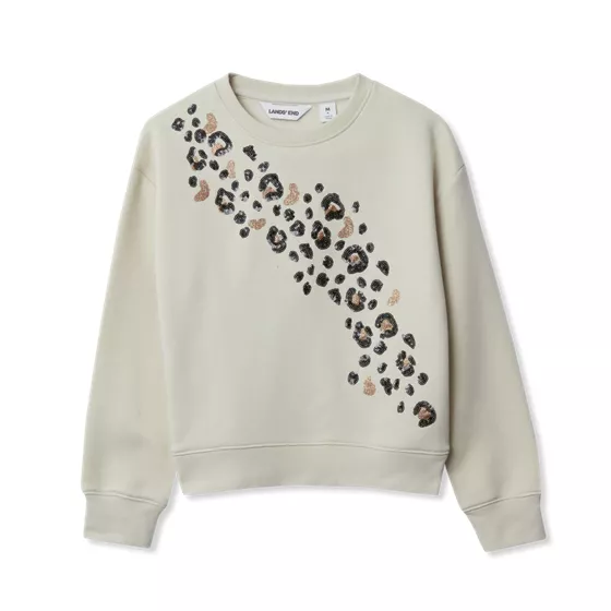 Girls Crew Neck Embroidered Sweatshirt - primary