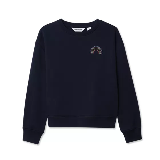 Girls Crew Neck Embroidered Sweatshirt - primary