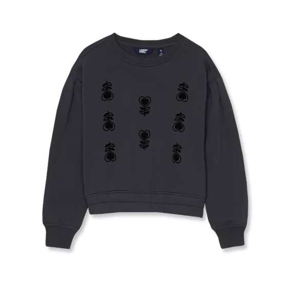 Girls Crew Neck Embroidered Sweatshirt - primary