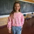 Girls Crew Neck Embroidered Sweatshirt, alternative image