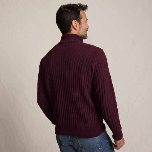  Lands' End Chenille-pullover Mit Reißverschluss, Herren, Größe:48-50 Regular, Rot, Polyester/nylon, By Lands' End 