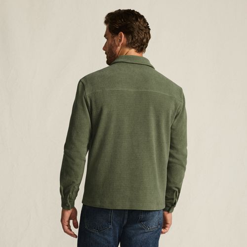  Lands' End Stretchcord-hemdjacke, Herren, Größe:44-46 Regular, Grün, Polyester/polyester-mischung, By Lands' End 