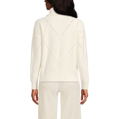  Lands' End Rollkragenpullover Silk Touch, Damen, Größe:32-34 Regular, Weiß, Polyester/nylon/viskose, By Lands' End 