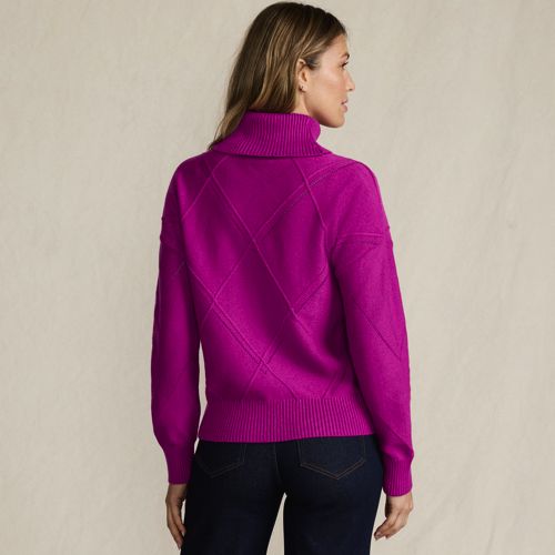  Lands' End Rollkragenpullover Silk Touch, Damen, Größe:32-34 Regular, Pink, Polyester/nylon/viskose, By Lands' End 