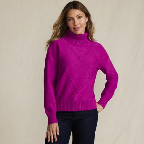  Lands' End Rollkragenpullover Silk Touch, Damen, Größe:32-34 Regular, Pink, Polyester/nylon/viskose, By Lands' End 
