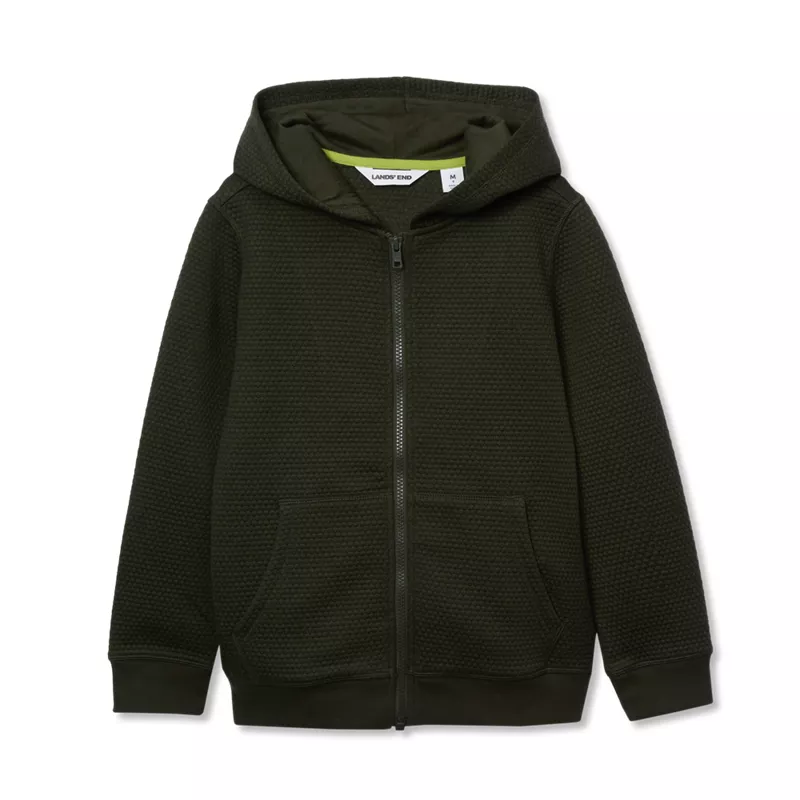 Boys Texture Knit Zip Up Hoodie, alternative image