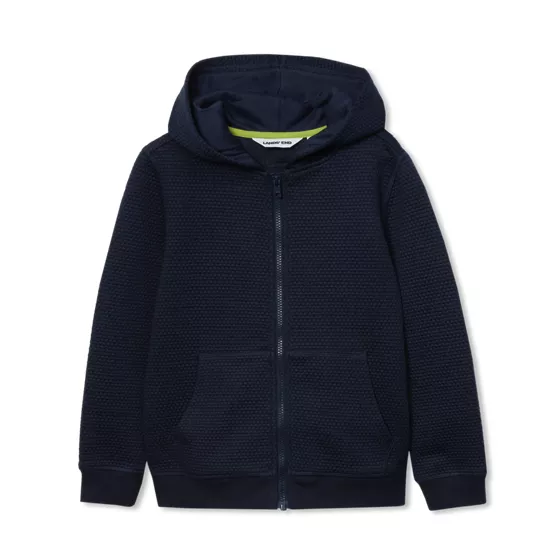 Boys Texture Knit Zip Up Hoodie - primary