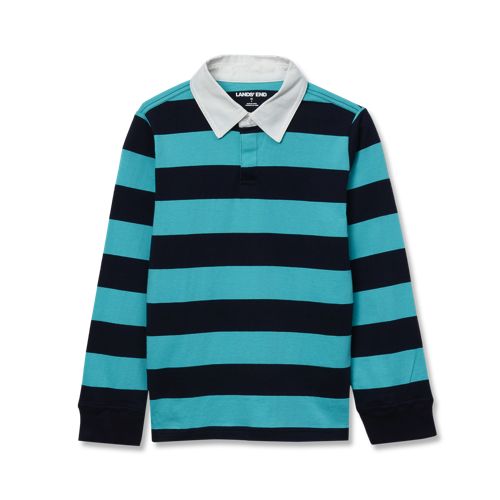 Men's Long Sleeve Stripe Rugby Shirt | Lands' End