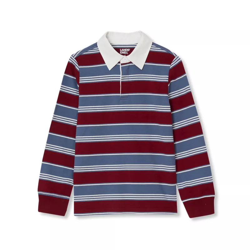 Boys Long Sleeve Collared Rugby Shirt, alternative image