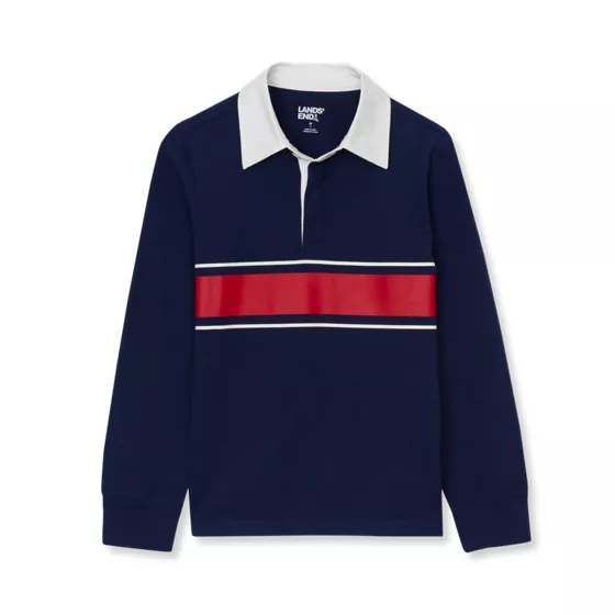 Boys Long Sleeve Collared Rugby Shirt - primary
