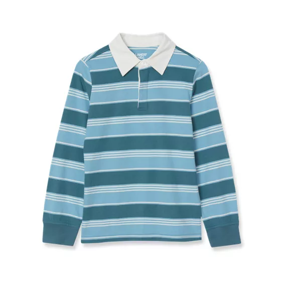 Boys Long Sleeve Collared Rugby Shirt - primary