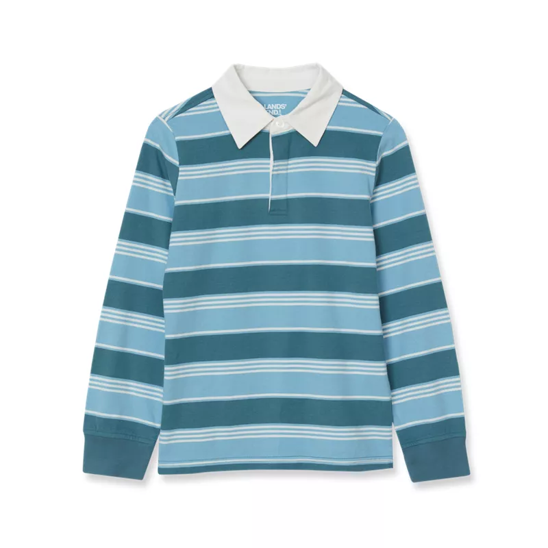 Boys Long Sleeve Collared Rugby Shirt, alternative image