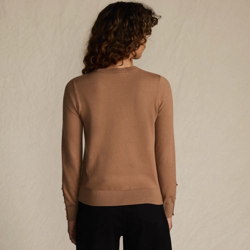  Lands' End Pullover Mit Rundausschnitt Silk Touch, Damen, Größe:32-34 Regular, Braun, Polyester/viskose/polyester-mischung, By Lands' End 