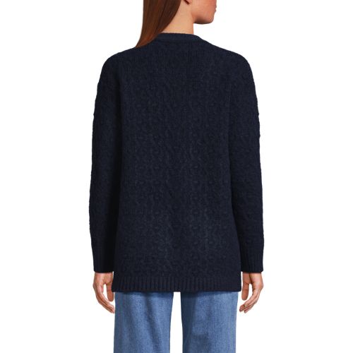  Lands' End Offener Soft Touch Cardigan, Damen, Größe:32-34 Regular, Blau, Polyester/polyester-mischung, By Lands' End 