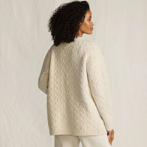  Lands' End Offener Soft Touch Cardigan, Damen, Größe:32-34 Regular, Weiß, Polyester/polyester-mischung, By Lands' End 