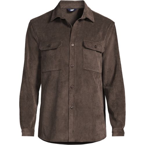 Corduroy Shirt, Men, size: M, regular, Brown, by Lands' End