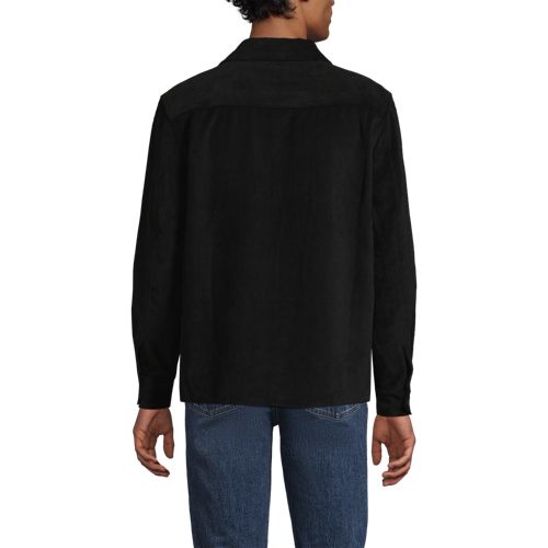  Lands' End Cord-hemdjacke, Herren, Größe:44-46 Regular, Schwarz, Polyester/nylon/polyester-mischung, By Lands' End 