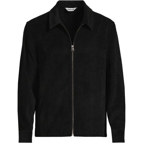 Cord Shacket, Men, size: S, regular, Black, Polyester/Nylon/Poly-blend, by Lands' End