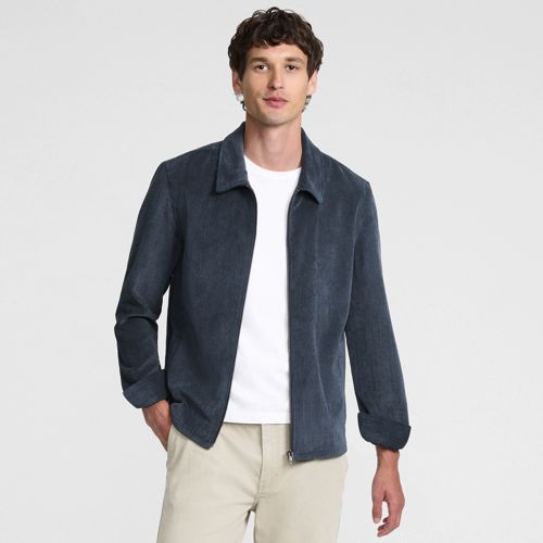 Cord Shacket, Men, size: S, regular, Blue, Polyester/Nylon/Poly-blend, by Lands' End