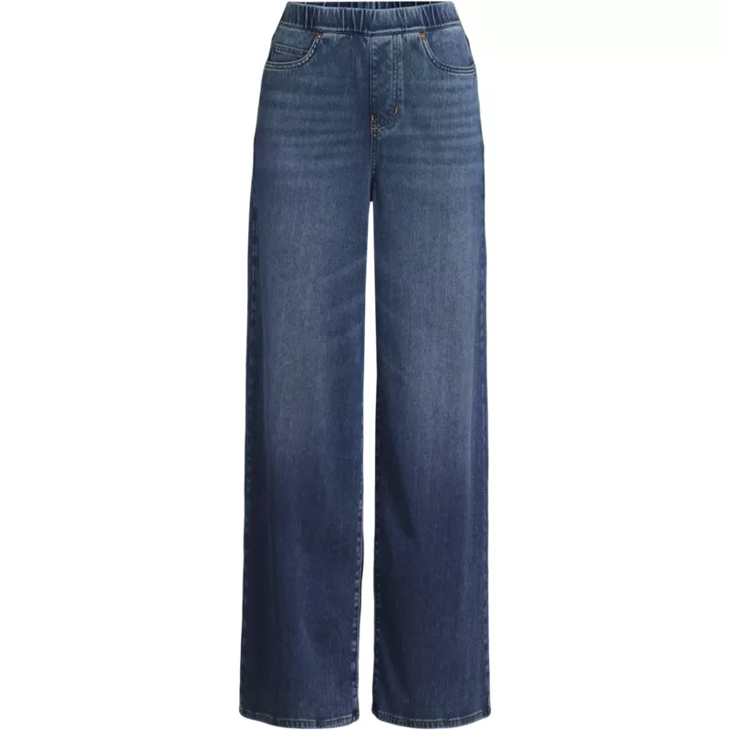 Women's Plus Size Starfish Denim High Rise Wide Leg Jeans, Front