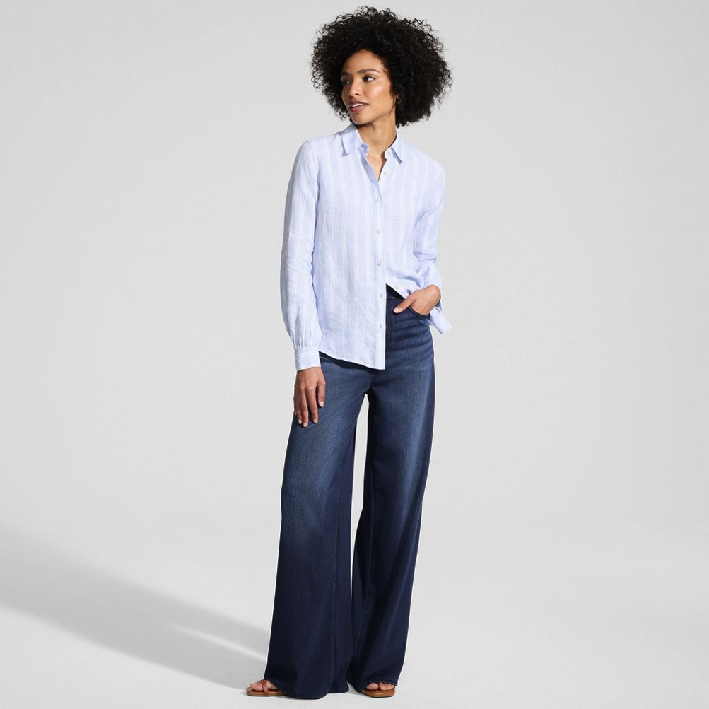 Women's Starfish Denim High Rise Wide Leg Jeans | Lands' End