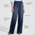 Women's Starfish Denim High Rise Wide Leg Jeans, alternative image
