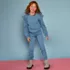 Girls Long Sleeve Cozy Fleece Ruffle Eyelet Sweatshirt, alternative image