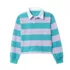 Girls Long Sleeve Stripe Rugby Shirt, alternative image
