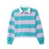 Girls Long Sleeve Stripe Rugby Shirt, alternative image