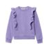 Girls Long Sleeve Cozy Fleece Ruffle Sweatshirt, alternative image