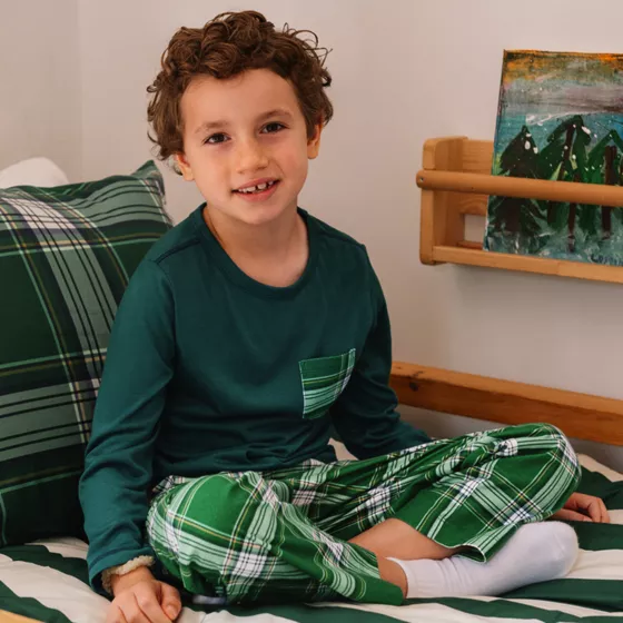 Kids Soft Jersey Pocket Sleep Top - primary