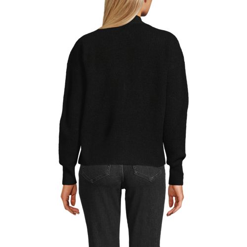  Lands' End Bestickter Cardigan Mit V-ausschnitt, Damen, Größe:32-34 Petite, Schwarz, Polyester/polyacryl/polyester-mischung, By Lands' End 