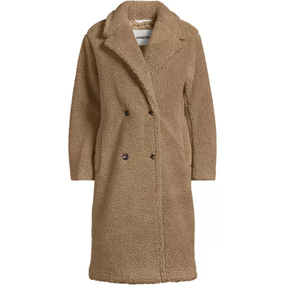 Women's Double Breasted Sherpa Fleece Coat - primary
