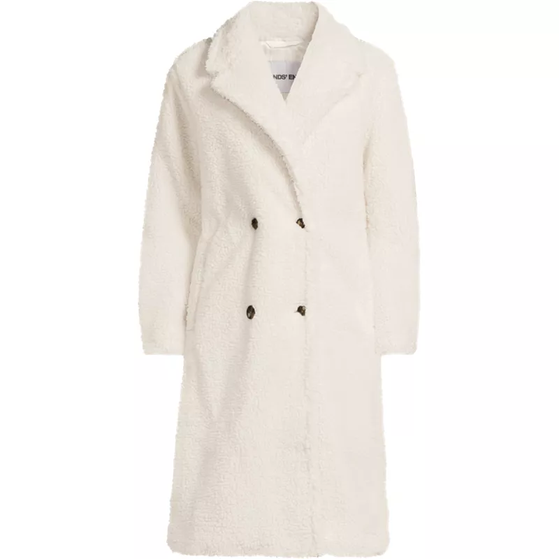 Women's Plus Size Double Breasted Sherpa Fleece Coat, Front