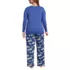 Women's Plus Size Pajama Gift Set - Knit Long Sleeve Top and Flannel Pants, Back