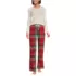 Women's Pajama Gift Set - Knit Long Sleeve Top and Flannel Pants, Front