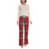 Women's Pajama Gift Set - Knit Long Sleeve Top and Flannel Pants, Front