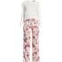 Women's Pajama Gift Set - Knit Long Sleeve Top and Flannel Pants, Front