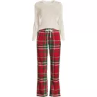 Women's Pajama Gift Set - Knit Long Sleeve Top and Flannel Pants