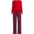 Women's Pajama Gift Set - Knit Long Sleeve Top and Flannel Pants, Front