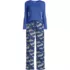 Women's Pajama Gift Set - Knit Long Sleeve Top and Flannel Pants, Front