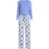 Women's Pajama Gift Set - Knit Long Sleeve Top and Flannel Pants, Front