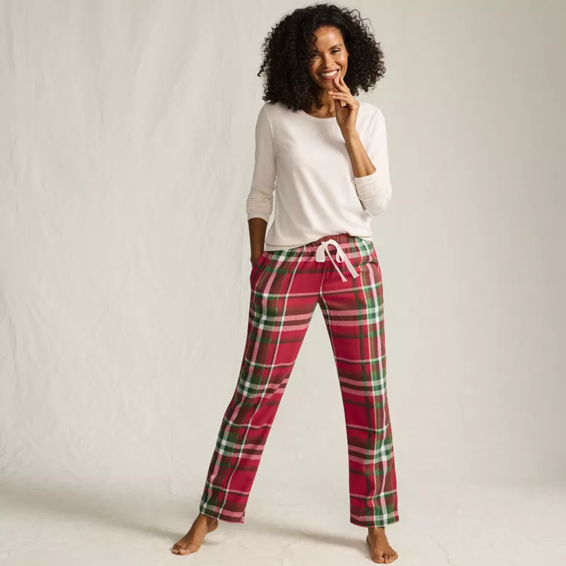 Women's Pajama Gift Set - Knit Long Sleeve Top and Flannel Pants, alternative image