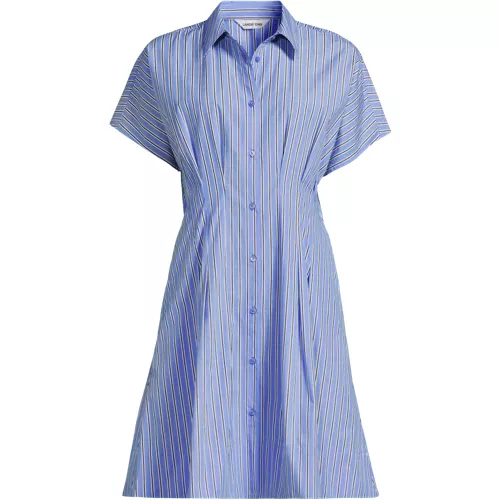 Women's Cambric Above the Knee Shirt Dress, Front