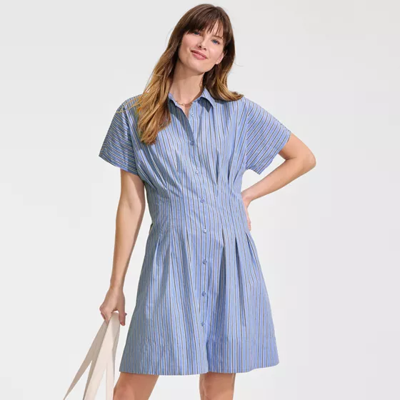 Women's Cambric Above the Knee Shirt Dress - primary