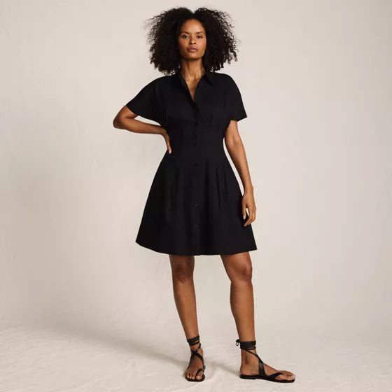 Women's Cambric Above the Knee Shirt Dress - primary