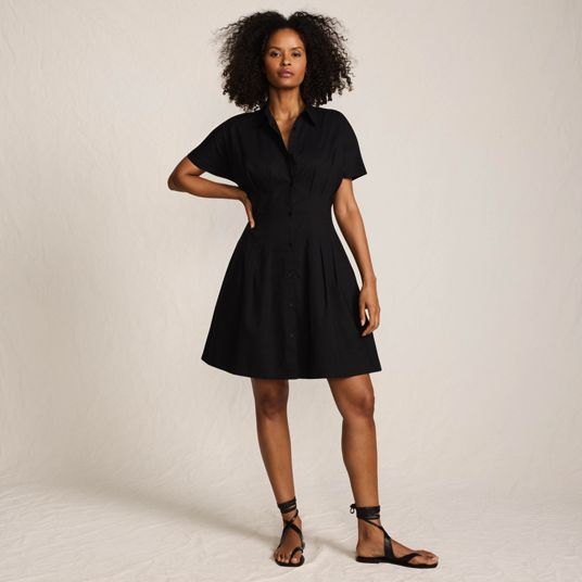 slim fit dress slacks RETROSPECT MIDI SHIRT DRESS | BLACK | Third Form | After Work Attire for  Women — THIRD FORM main image 0